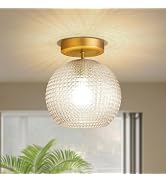 VANoopee Gold Semi Flush Mount Ceiling Light Fixture, Hallway Lighting Fixtures Ceiling, Vintage ...