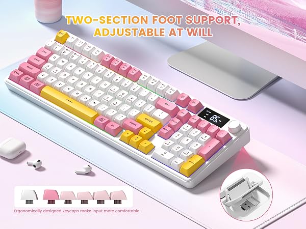 TWO-SECTION FOOT SUPPORT, ADJUSTABLE AT WILL