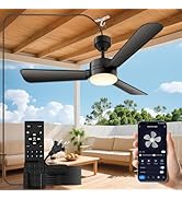 PBLALA Ceiling Fans with Lights,36" LED Fan Light Hanging with Hook,Hook Type Ceiling Fan,Plug in...