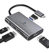 USB C To Dual HDMI Adapter - Dual HD Screen Extend &amp; Mirror Mode - HDMI To USB C Hub with Dual 4K...