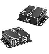 eKL USB Extender Over Cat5e Cat6 Ethernet Cable up to 524ft/160M with 4 USB 2.0 Ports Plug and Pl...