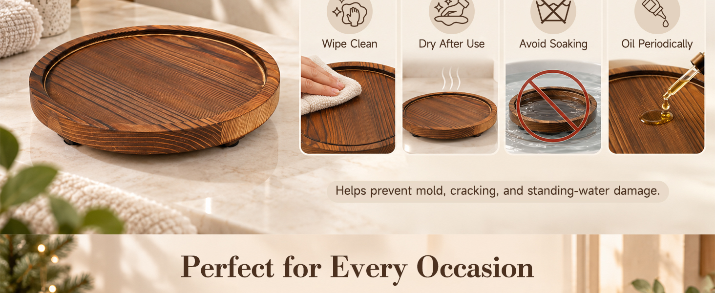 Rustic Wood Decorative Tray
