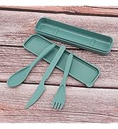 OriGlam Wheat Straw Cutlery, Travel Utensil Tableware Flatware Set Cutlery Spoon Knife Fork Table...