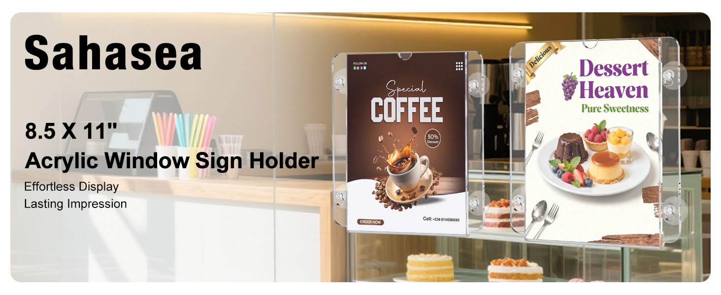 acrylic sign holder 8.5 x 11