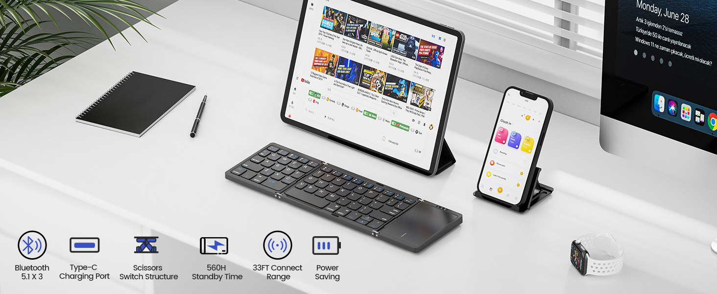 Artciety Foldable Bluetooth Keyboard