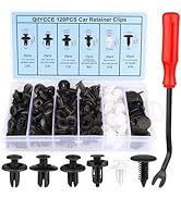 QIIYCCE 120PCS Car Clips &amp; Plastic Rivets - 6 Popular Sizes, Fits Bumpers, Fenders &amp; Most Car Mod...