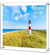 Ludery 16x20 Clear Acrylic Wall Mount Floating Frameless Picture Frame,Clear Acrylic Photo Frame ...