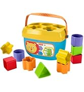 Fisher-Price Stacking Toy Baby's First Blocks Set of 10 Shapes for Sorting Play for Infants Ages ...