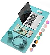 YSAGi Multifunctional Office Desk Pad, Ultra Thin Waterproof PU Leather Mouse Pad, Dual Use Desk ...