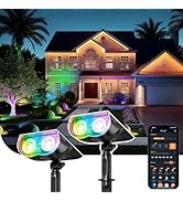 Linkind Smart Solar Spotlight SL5C, Color Changing Landscape Lighting, APP/Voice Control Solar Li...