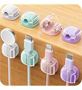 Cable Clips,8 Pack Cord Holder Cord Organizer [1s Lock &amp; Strongest Adhesive] Spring Cord Clips Ph...