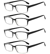 Kerecsen 4 Pack Reading Glasses for Women/Men Spring Hinges Readers Glasses Lightweight Eyeglasses