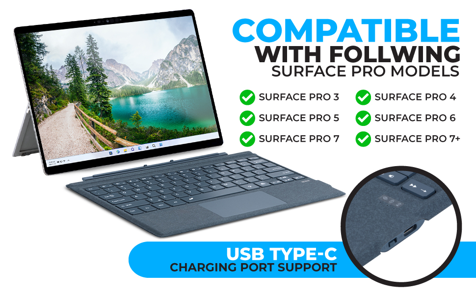Microsoft surface pro 7 6 5 4 3 keyboard