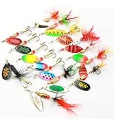 SANWEAL 10/15/16/20PCS Rooster Tail Fishing Lures – High-Efficiency Trout Lures with Brass Spinne...