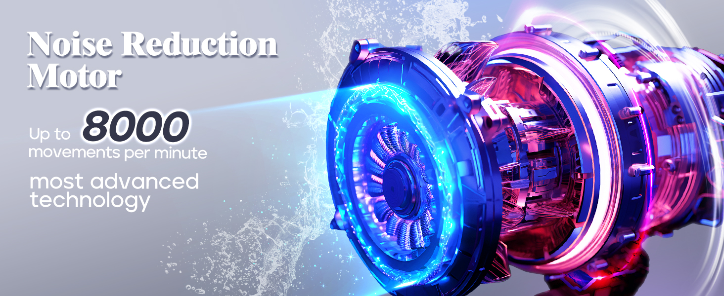 Noise reduction motor up to 8000 Movements per minute