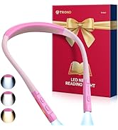 TROND LED Neck Reading Light, 3 Color 3 Brightness Book Light for Reading in Bed, 1000mAh Recharg...