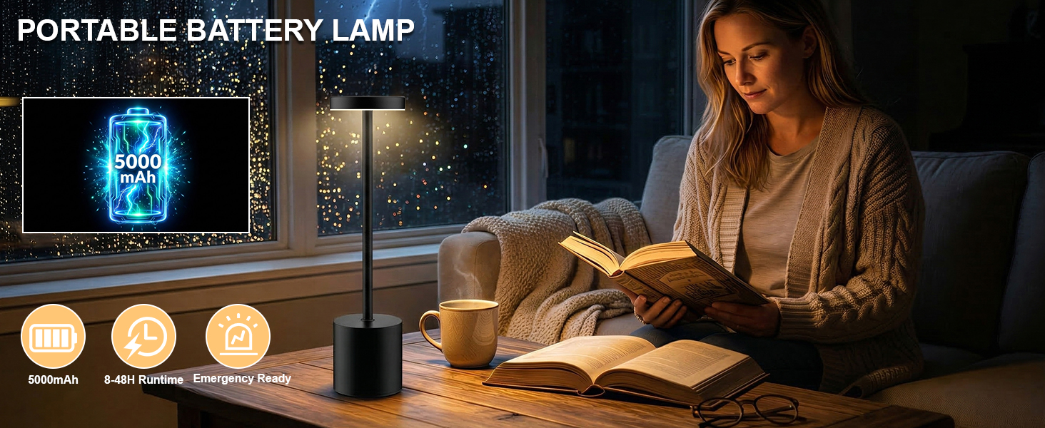 cordless battery table lamp