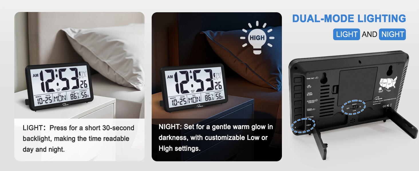 Atomic wall clock with backlight