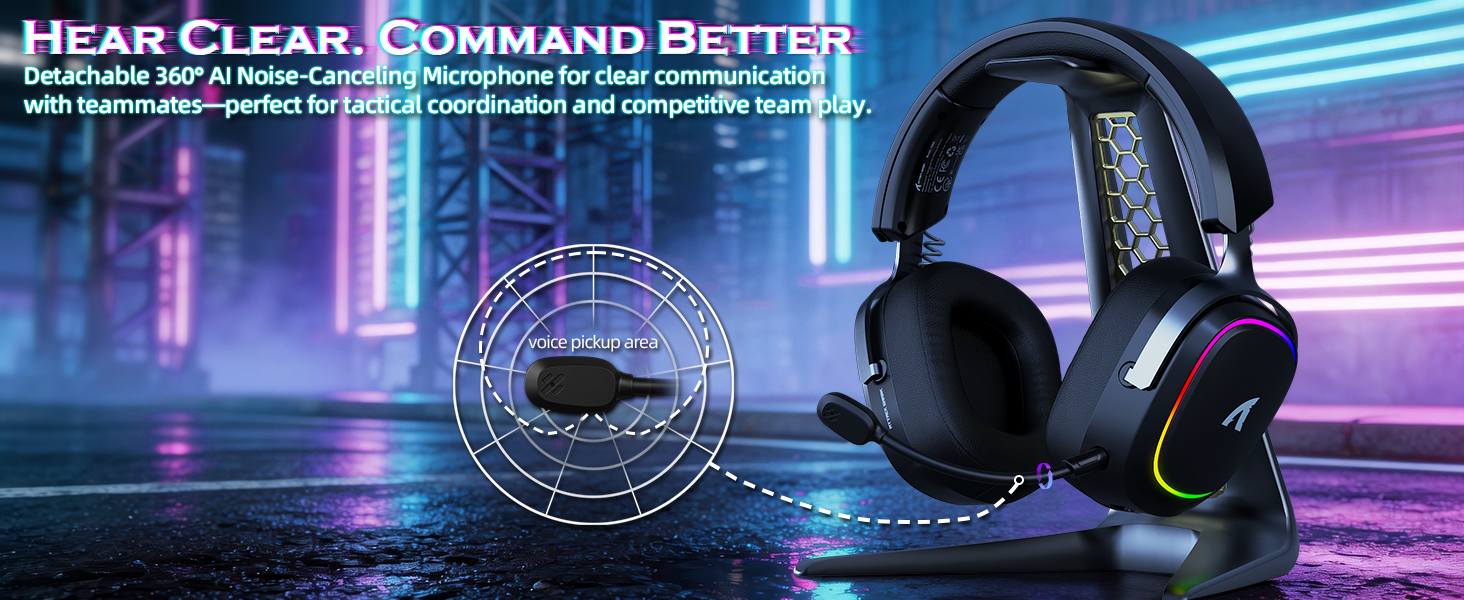 ATTACK SHARK G800 Wireless RGB Gaming Headset