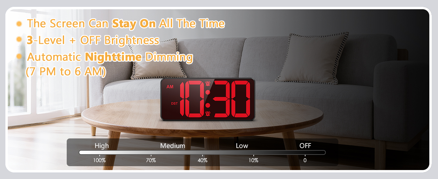 Battery Operated Digital Clock, Dual Alarm Clocks