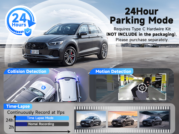 24h parking monitor dash cam