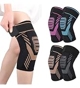 Knee Compression Sleeve with Strap Knee Sleeve for Men and Women Sport Knee Support Brace for Spo...