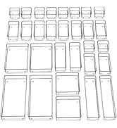 SMARTAKE 30-Piece Drawer Organizer with Non-Slip Silicone Pads, 7-Size Desk Drawer Organizer Tray...