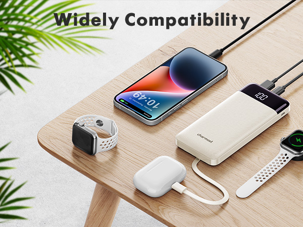 portable charger with cords