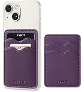 VULKIT Stick on Card Holder Compatible for iphone Leather Cell Phone Wallet Credit Card Case Stro...