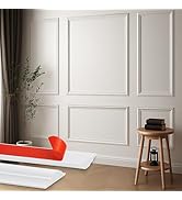 Wall Molding Kit Peel and Stick Ready-to-Assemble Wainscoting Panels Pre-Cut Wall Moulding Trim S...