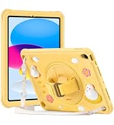ProCase Kids Case for iPad A16 11th/10th Gen, Shockproof Cover, Duck | 3-Layer Shockproof Heavy D...