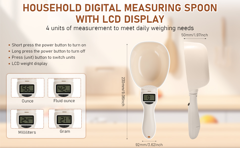 High-Sensitivity Electronic Measuring Spoon Scale, Simple to Operate, Long use Life