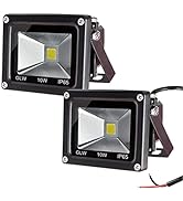 GLW Led Flood Light 2 Pack 10W 12V Ac or Dc Warm White Outdoor Lights 750lm 80w Halogen Bulb Equi...