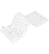 Roll-up Silicone Keyboard, Fully Sealed Silent Soft Keyboard Lightweight Portable USB Wired Keybo...
