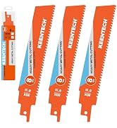 KEENTECH 6 Inch TCT Reciprocating Saw Blade, 8 TPI, for Cutting Hard &amp; Heavy Metal, Compatible wi...