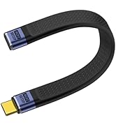 YINGAYOU USB C Extension Cable 40Gbps Flat USB C Extension Cable 240W 48V 5A Support Audio &amp; Vide...