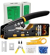 Solsop Pass Through RJ45 Crimp Tool Kit Ethernet Crimper CAT5 Cat5e Cat6 Crimping Tool Kit