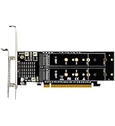 GLOTRENDS PA41 Quad M.2 NVMe to PCIe 4.0 X16 Adapter without PCIe Bifurcation Function, Support 2...