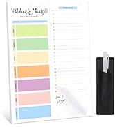 60 Sheets Meal Planner for fridge with Pen Holder, 7x10'' Magnetic Meal Planner and Grocery List ...