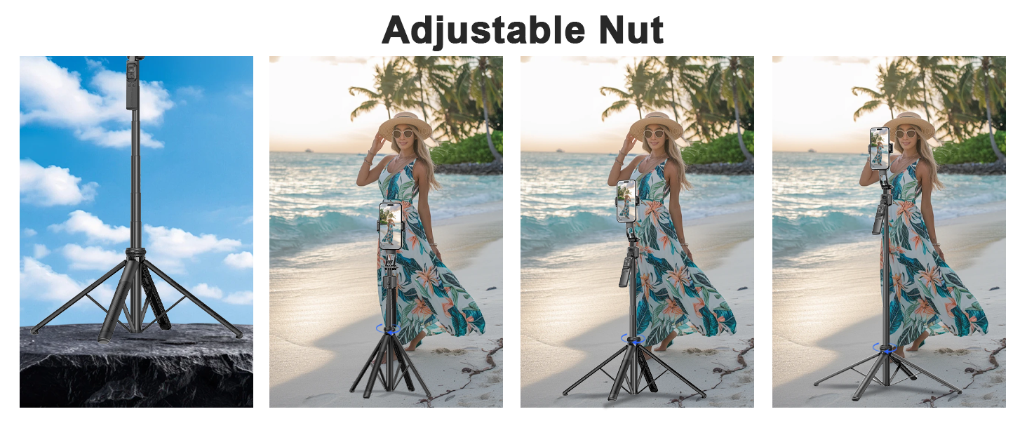 360 rotatable selfie stick tripod