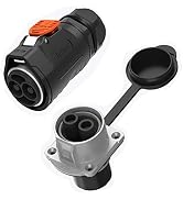 GaiRen 100Amp Trolling Motor Plug Receptacle Set, 2 prong 12/24/36/48 Volt Marine Boat Connector ...