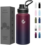 Sports Water Bottle 32oz, Insulated Water Bottle with Straw,Stainless Steel,Simple Modern,Suitabl...