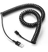 Coiled Lightning Cable,6FT iPhone Charger Cord [Apple MFi Certified] Fast Charging Compatible wit...