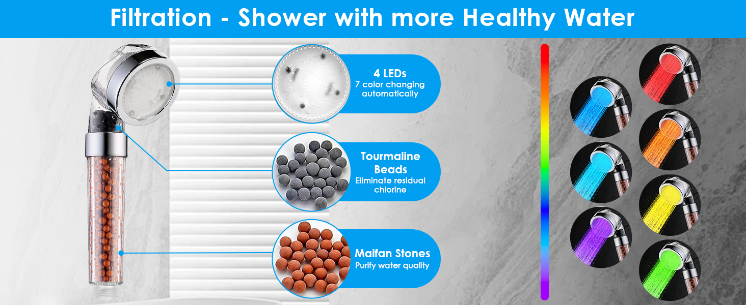 shower head with lights shower head light up shower head lights color changing