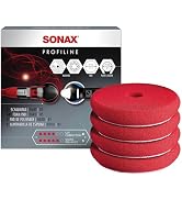 SONAX Red Hard Cutting/Polishing Pad 493100 | Heavy-Duty Foam Pad for Swirl &amp; Scratch Removal | I...