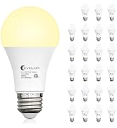 evelor 24-Packs A19 LED Light Bulbs,100 Watt Equivalent 2700K Soft White Bright Bulbs Efficient 1...