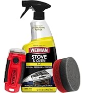 Weiman Heavy Duty Stove and Oven Cleaner 3 Piece Total Clean Kit, For Baked on Grease, Grime, Car...