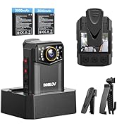 BOBLOV Body Camera 4K B4K6 with 2PCS 3000mAh Batteries, 128GB Body Cam with GPS Tracking, and Con...