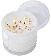 Chloefu LAN White Crystal Candle Gardenia Candles for Home Scented, Large 2-Wick Candle, Highly S...