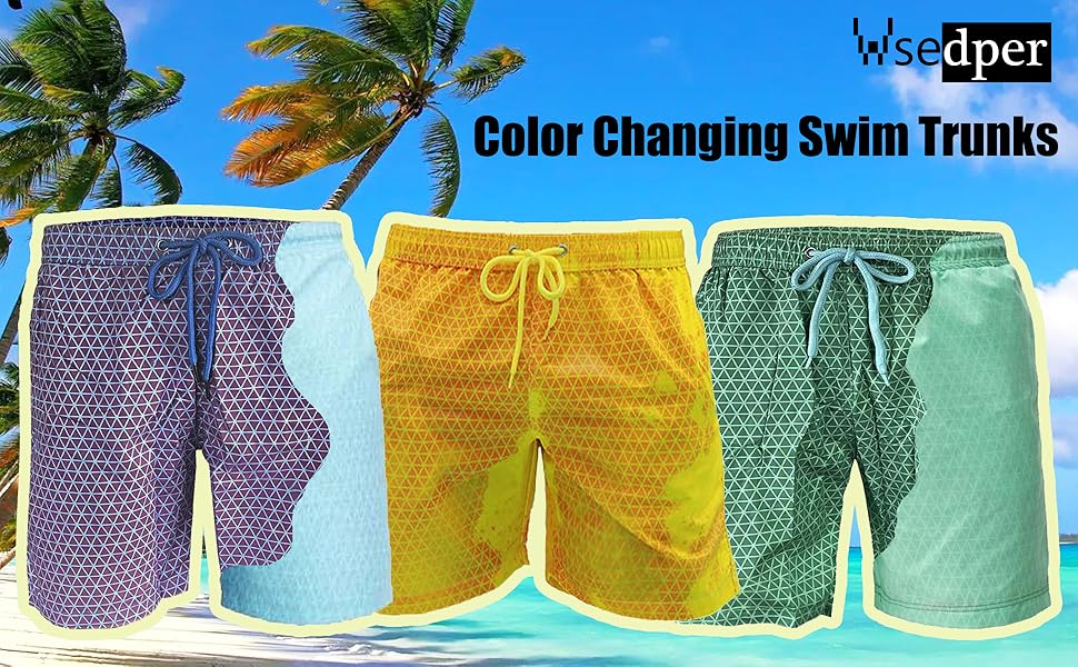 Color Changing Swim Trunks for Men